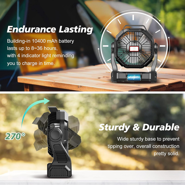 Portable Rechargeable Camping Fan | Bowlift