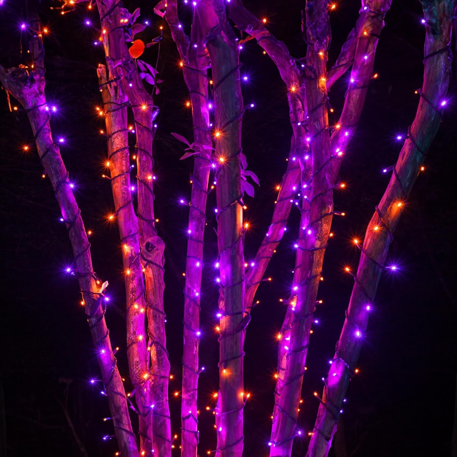 BowLift | Halloween LED String Lights – Purple and Orange Fairy Lights for Outdoor Terrace, Garden, Street, Home, Christmas, and Party Decor