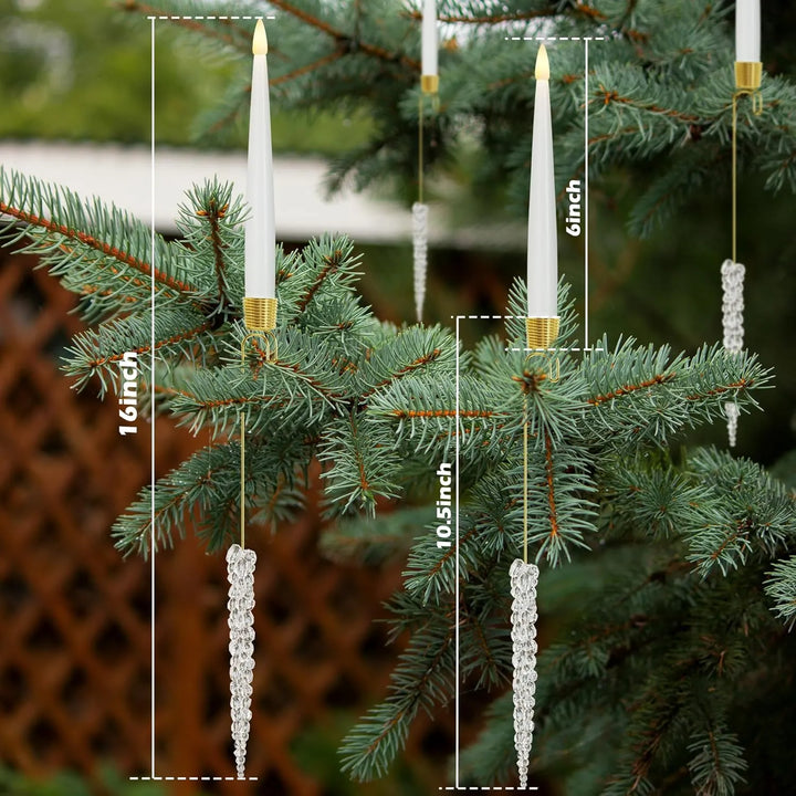 BowLift | Christmas Tree LED Candle Set | 12 Pieces with Remote Control & Timer | Warm White Flicker | Flameless & Safe