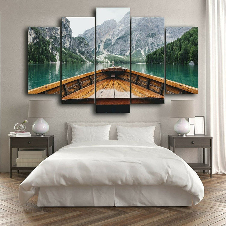 5 Piece Mountain Landscape Canvas Wall Art Painting | Bowlift