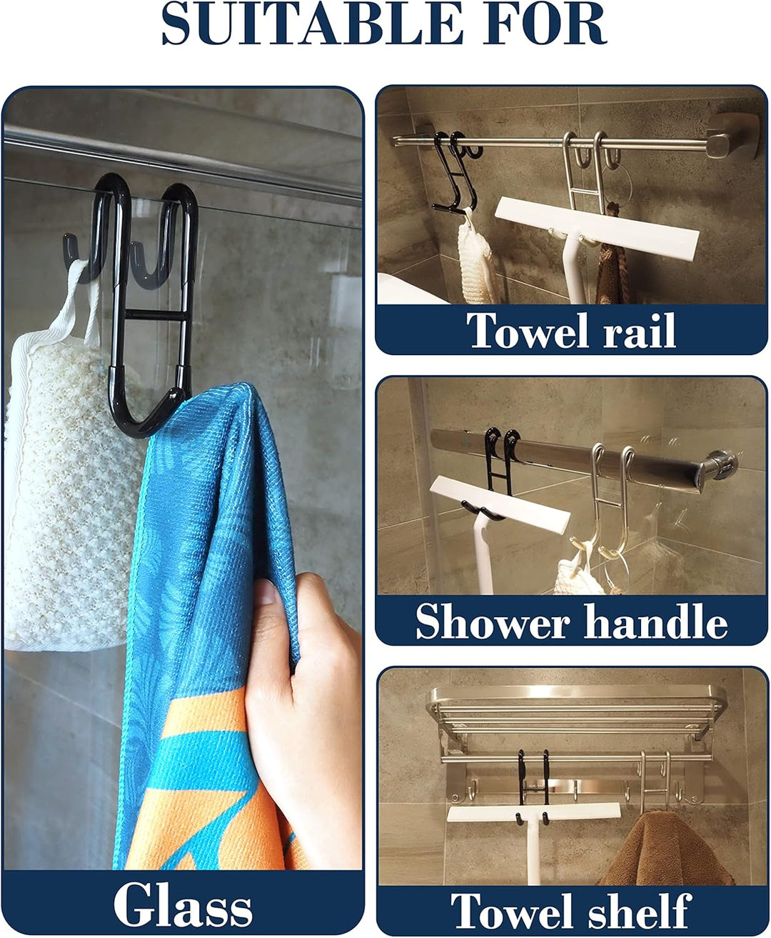 BowLift | Rust-resistant door-mounted shower hook – Strong multifunctional hanging hook