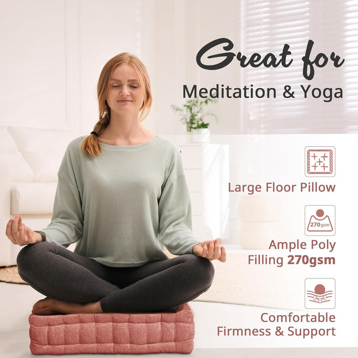ZenComfort - Luxe Chenille Meditatiekussen voor de Vloer Bowlift
