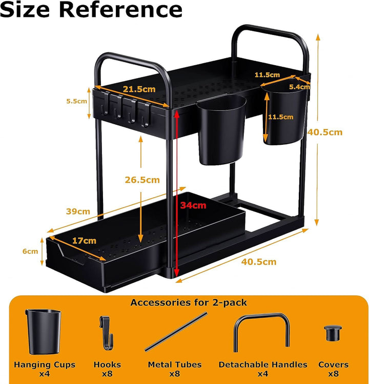 BowLift | EcoSpace - 2-tier under-desk shelf