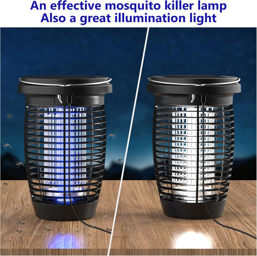BowLift | Solar Bug Zapper 2-in-1 Mosquito Killer Lamp – 4500V Indoor & Outdoor Fly Trap