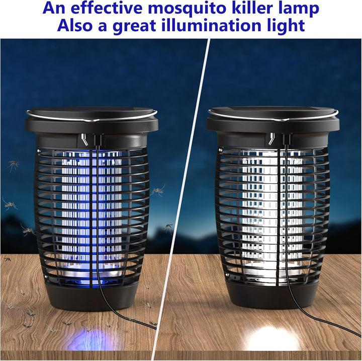 BowLift | Solar Bug Zapper 2-in-1 Mosquito Killer Lamp – 4500V Indoor & Outdoor Fly Trap