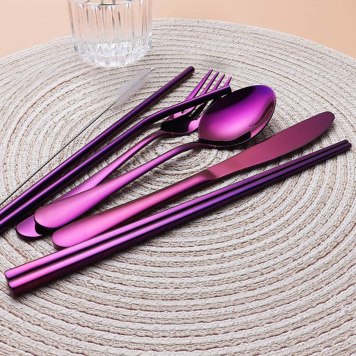 BowLift | Cutlery Set GoCutlery | 4-piece for on the go | Stainless Steel & BPA-free | With Transport Case