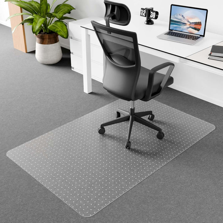 BowLift | Myrida Clear PVC Office Chair Mat for Low-Pile Carpet Floors