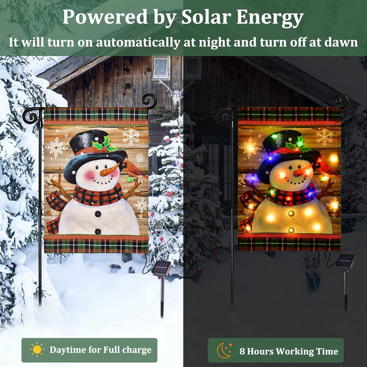 BowLift | Illuminated Snowman Garden Flag - FrostyFlag