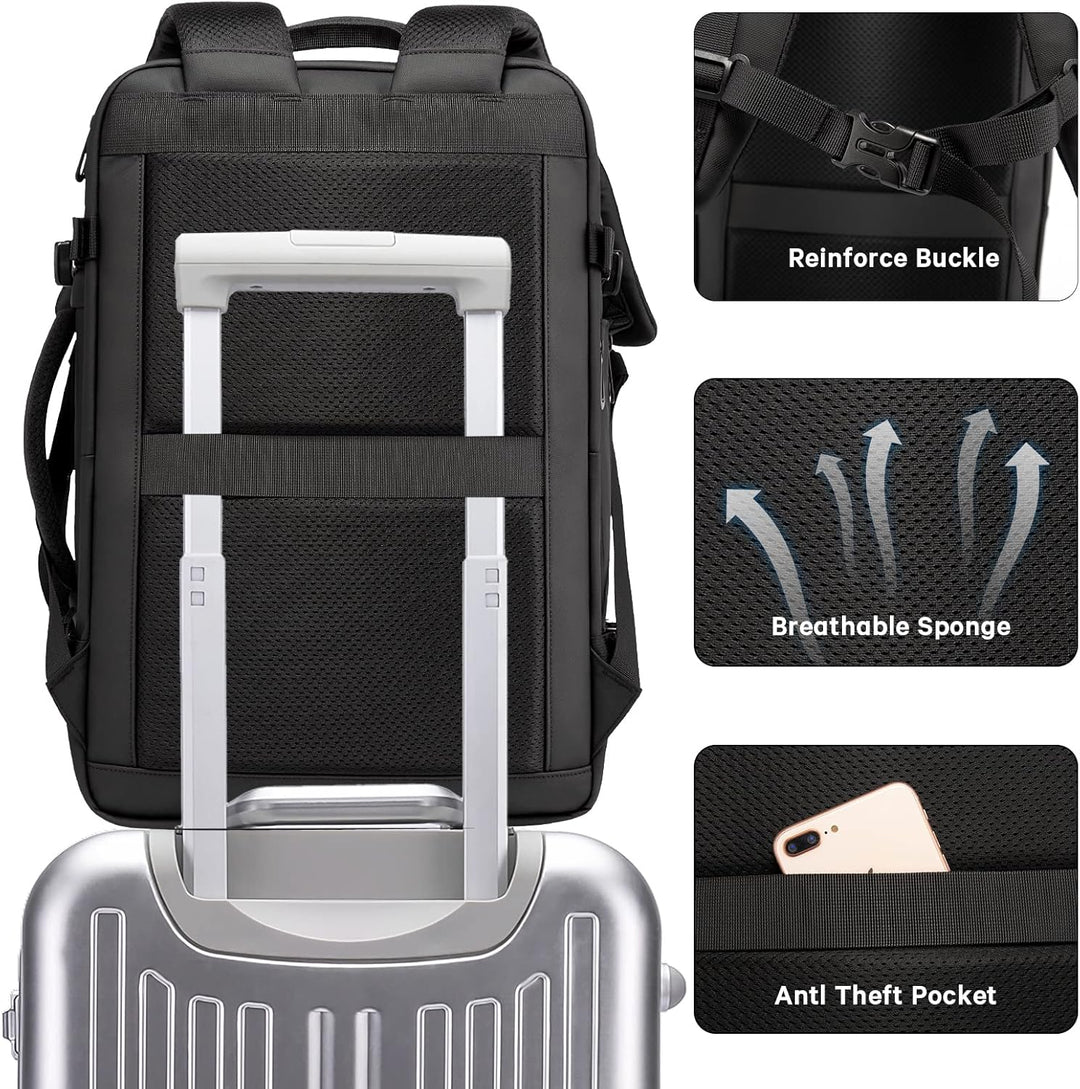 Expandable 26–45L Waterproof Travel Backpack with Laptop Sleeve & Duffle Carry | Bowlift