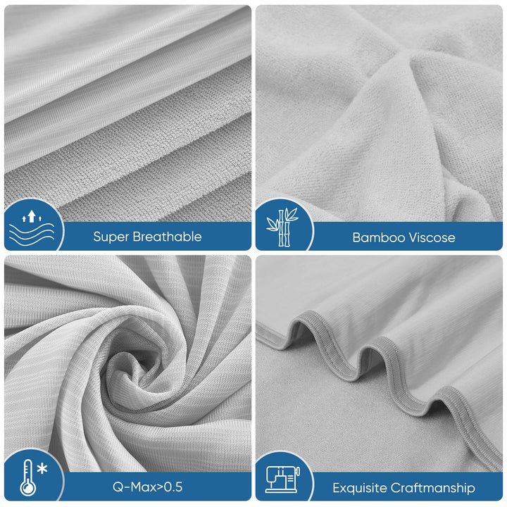 Cooling Blanket –   Q-Max>0.5, Lightweight Bamboo Fiber, Breathable & Soft, All-Season Cool Comfort | Bowlift