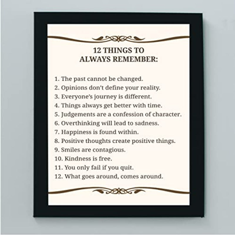 "12 Things To Always Remember" - Poster | Bowlift