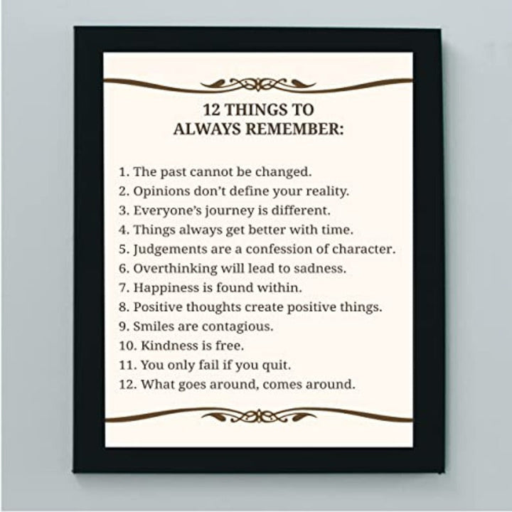 "12 Things To Always Remember" - Poster | Bowlift