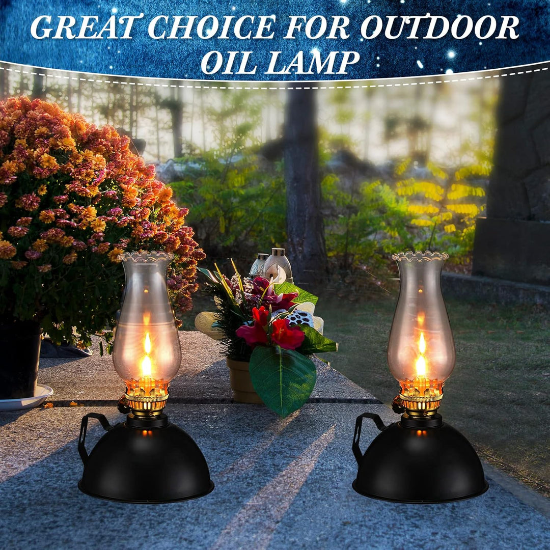 BowLift | Vintage-Style Glass & Metal Oil Lamps Set of 2 – Ardin