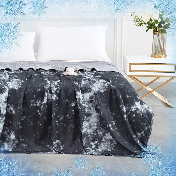 Tie-Dye Cooling Blanket – Q-Max > 0.5, Double-Sided & Stylish Color Black | Bowlift
