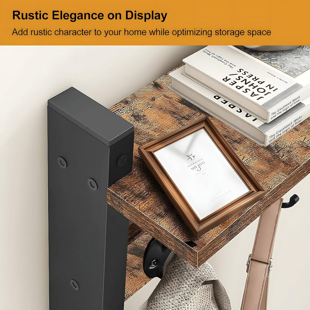 BowLift | Wall-Mounted Coat Rack with Shelf and 5 Metal Hooks – Ravora