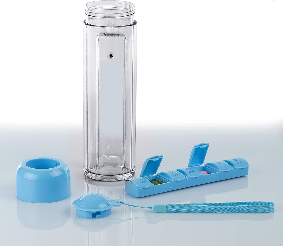 BowLift | Weekly Pill Organizer Travel Water Bottle