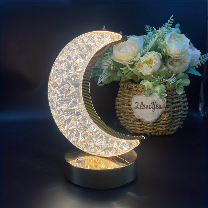 CrystalGlow Lamp - Dimmer Table Lamp with Touch Bowlift