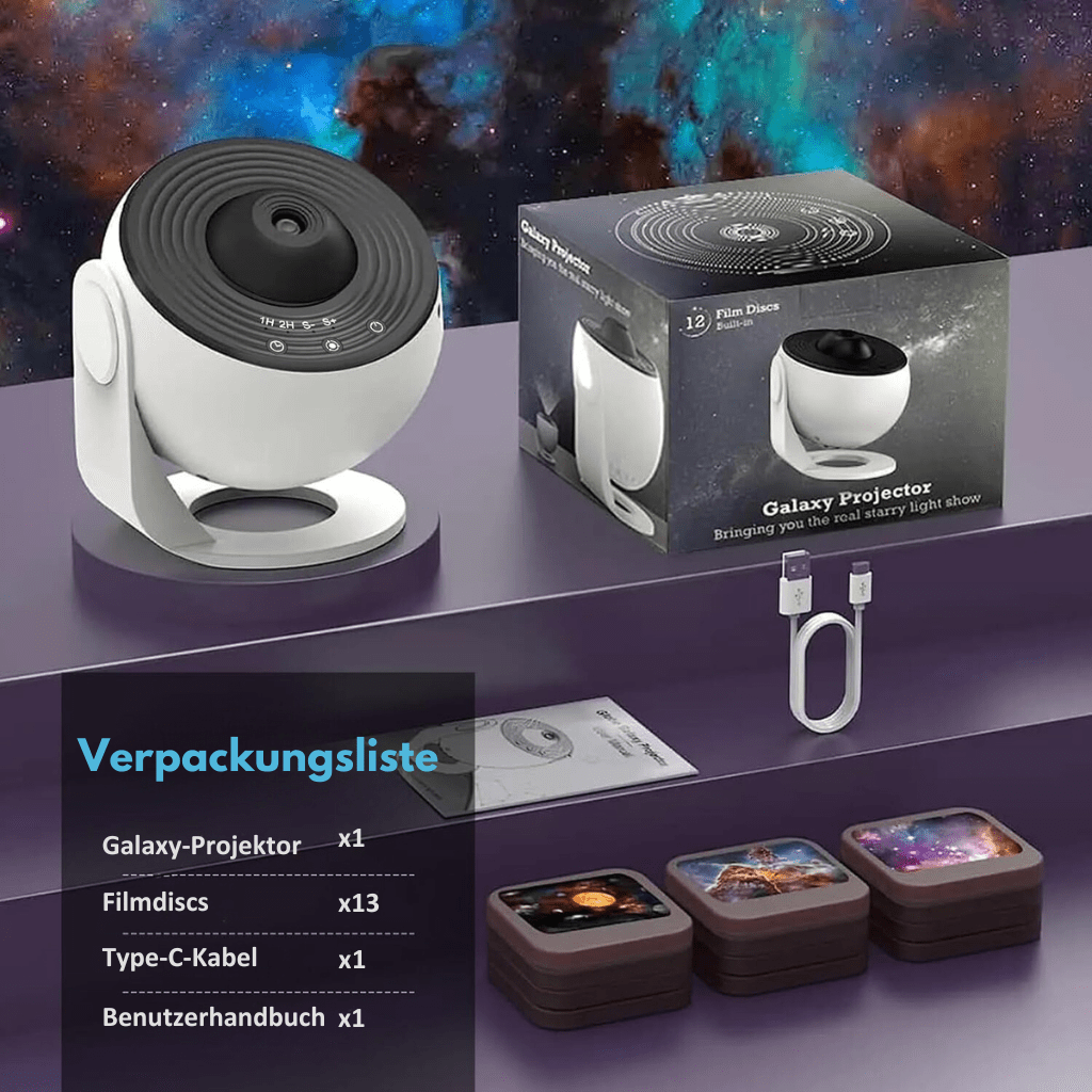 BowLift | HD starry sky projector with 13 galaxy discs