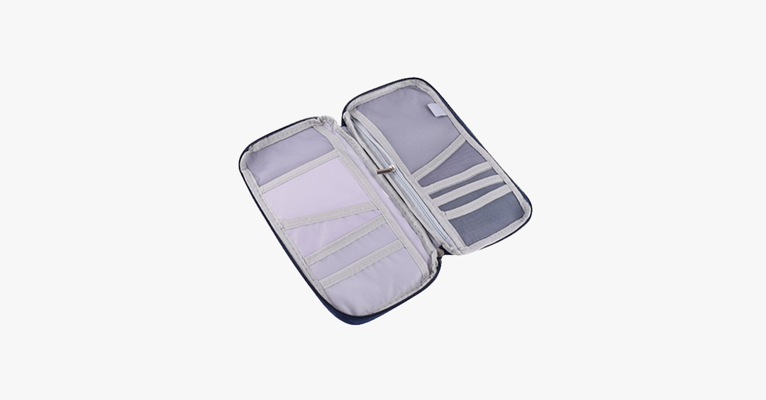 BowLift | Travel wallet with zipper - Classic design - Multicolor - Separate compartments for business cards
