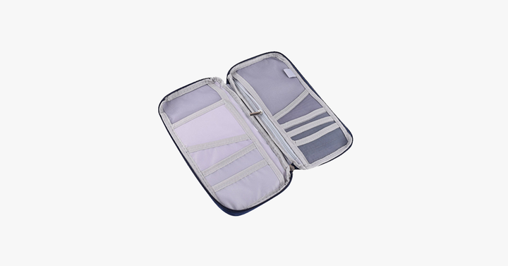 BowLift | Travel wallet with zipper - Classic design - Multicolor - Separate compartments for business cards
