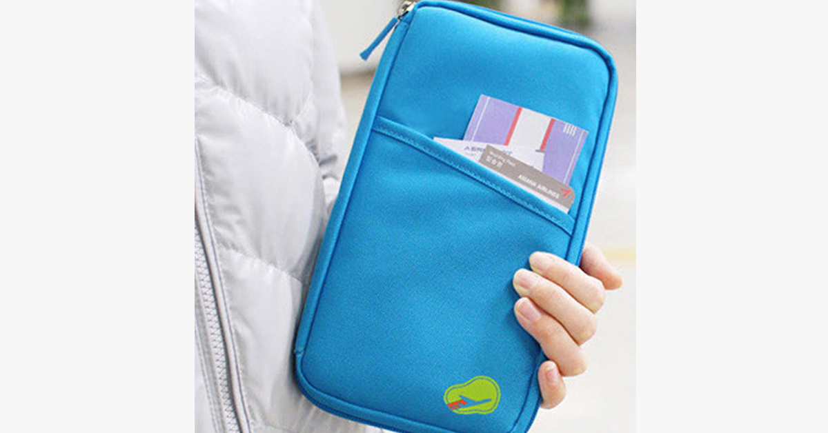 BowLift | Travel wallet with zipper - Classic design - Multicolor - Separate compartments for business cards