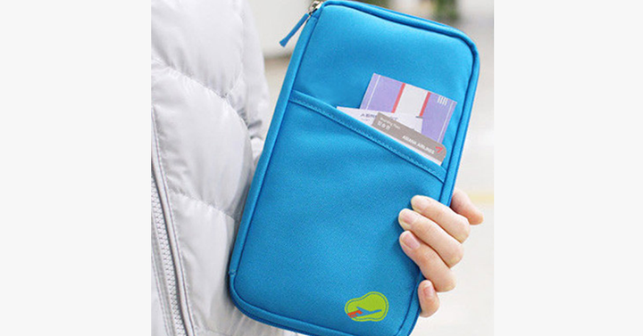 BowLift | Travel wallet with zipper - Classic design - Multicolor - Separate compartments for business cards