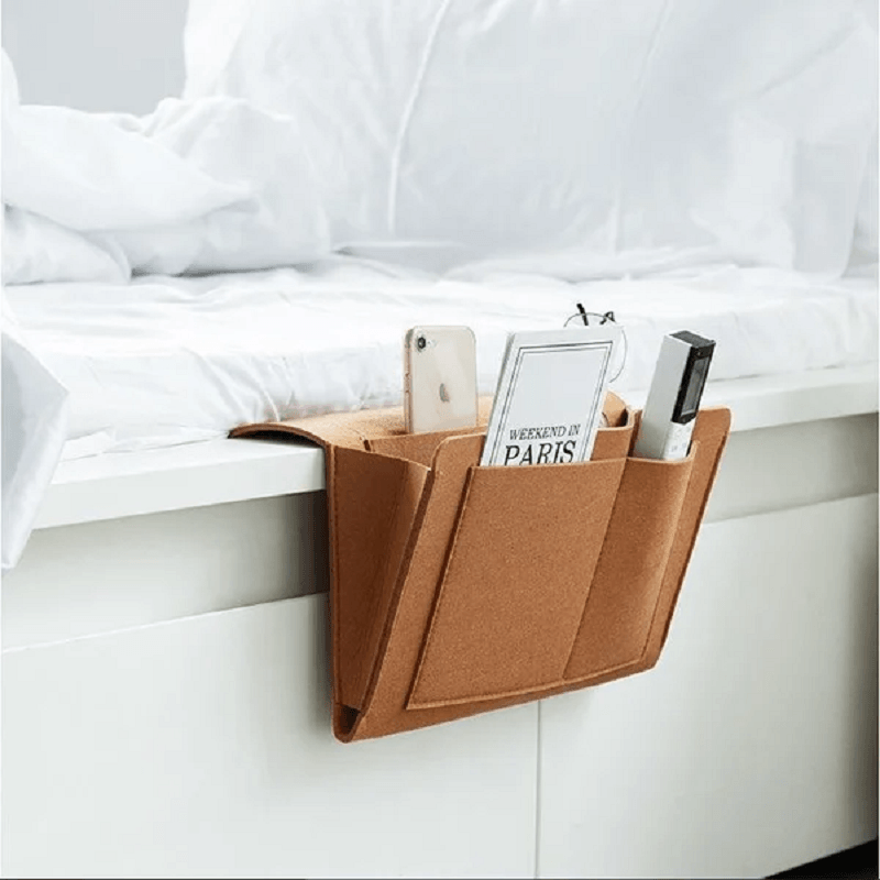 Sofa Bedside Felt Storage Bag with Pockets Hanging Organizer | Bowlift