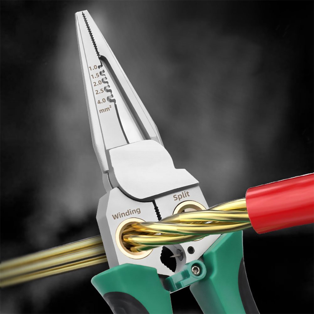 BowLift | 8 in 1 Wire Stripper Twister for Cutting and Pulling Wires, Cable Scissors,Voltage Tester Pliers, 12V to 250V Live