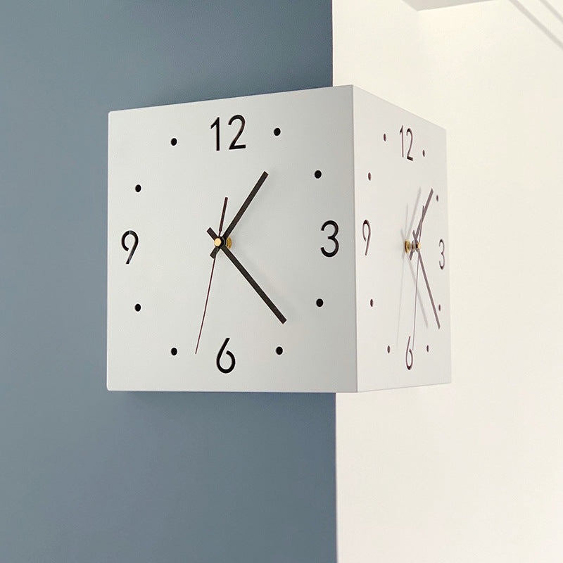 BowLift | New living room corner double-sided luminous creative clock wall lamp