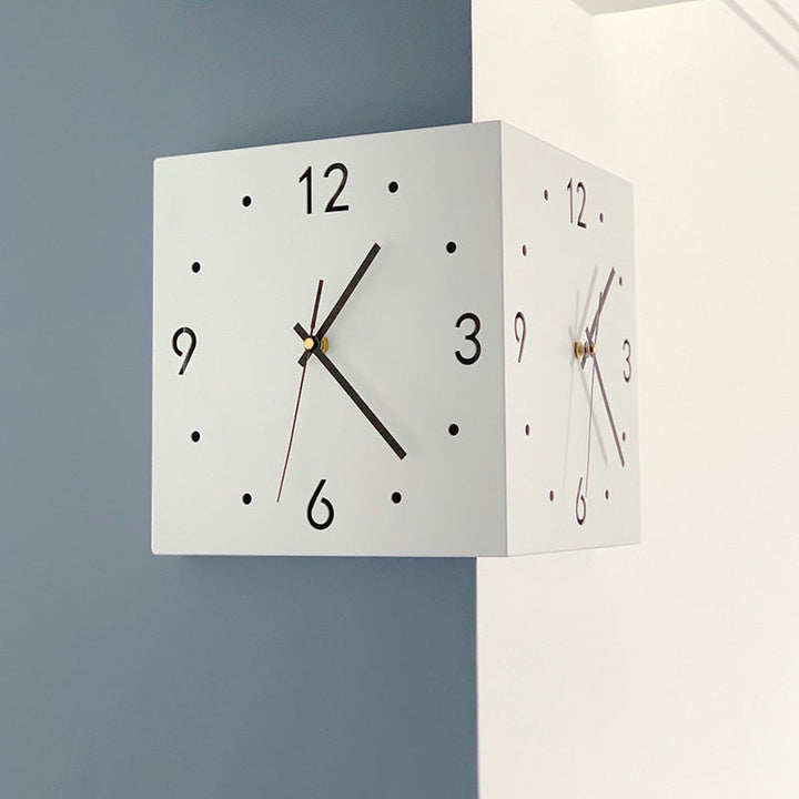 BowLift | New living room corner double-sided luminous creative clock wall lamp