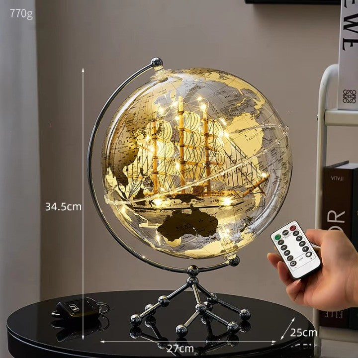 BowLift | Golden Sail World Map Decor LED Light