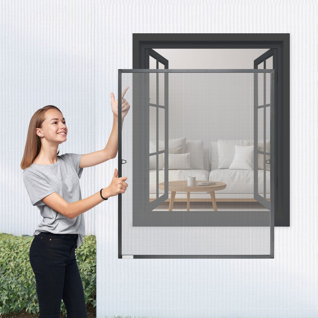 Fly screen window insect protection anthracite | Bowlift