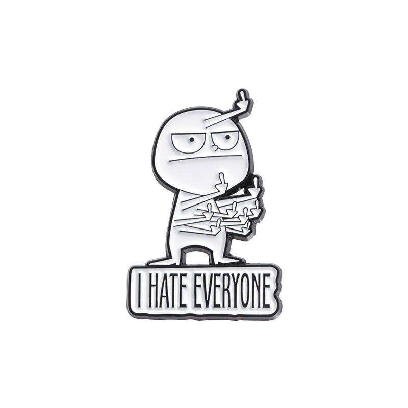 BowLift | I HATE ALL funny brooch