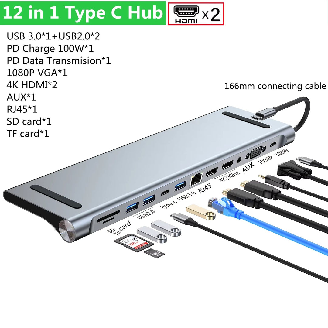 BowLift | 12in1 USB-C Multiport Connector Dock Station