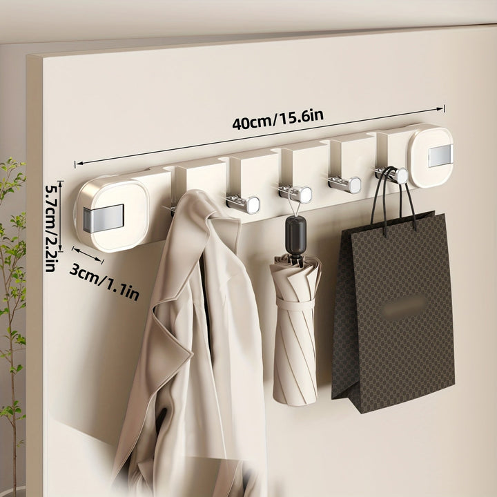 Wall Hook Panel Without Drilling – OrganizePlus Hidden 5-Hook Rack | Bowlift