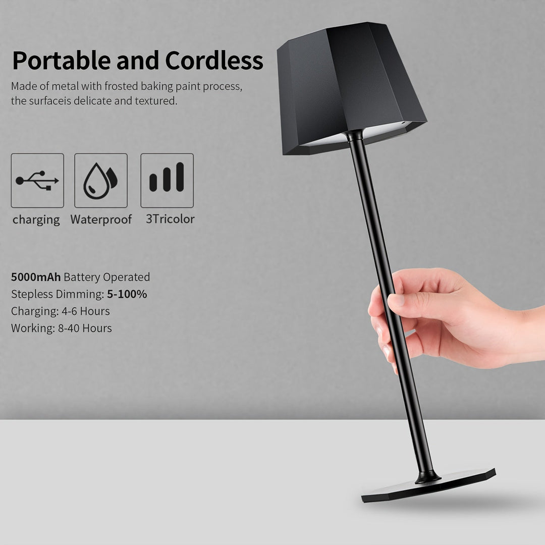 DuoGlow | Battery-Powered 2-Piece Set Cordless Table Lamp Bowlift