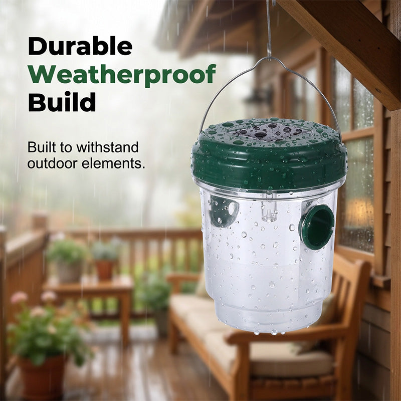Solar powered wasp trap with LED lure | Bowlift