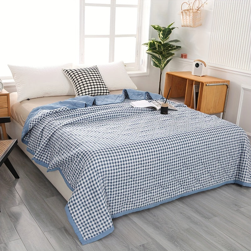 BowLift | Elegant Preppy Plaid Summer Blanket for Cool Nights