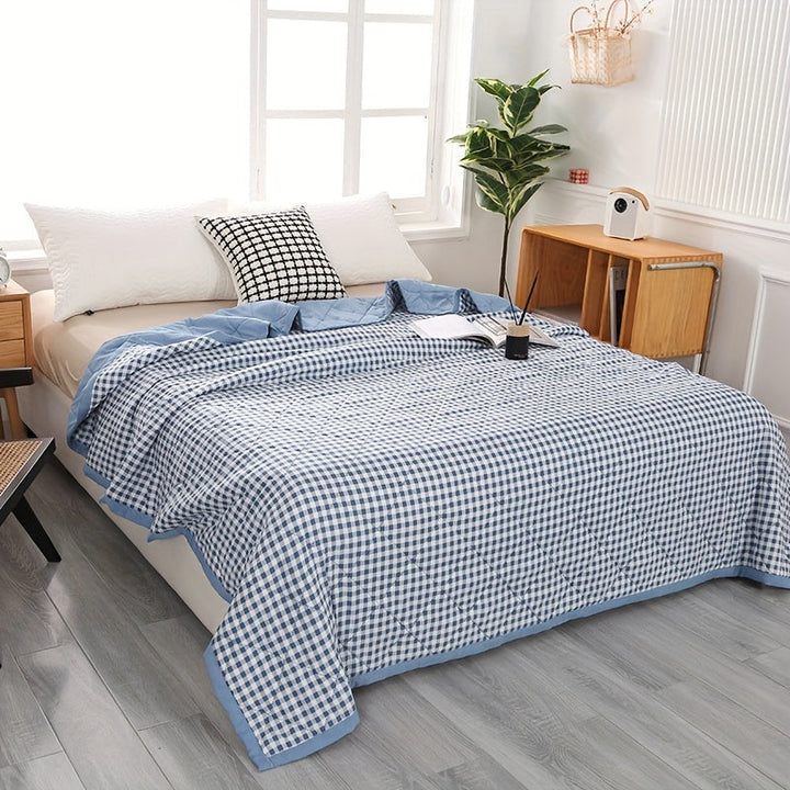 BowLift | Elegant Preppy Plaid Summer Blanket for Cool Nights