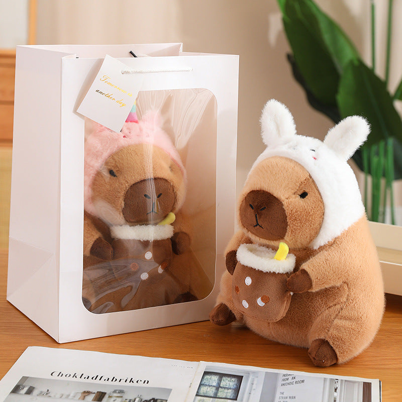 BowLift | CuddleCapy Cuddle Doll Plush | Capybara & Rabbit Design | Soft Cuddle Toy in Various Styles & Sizes
