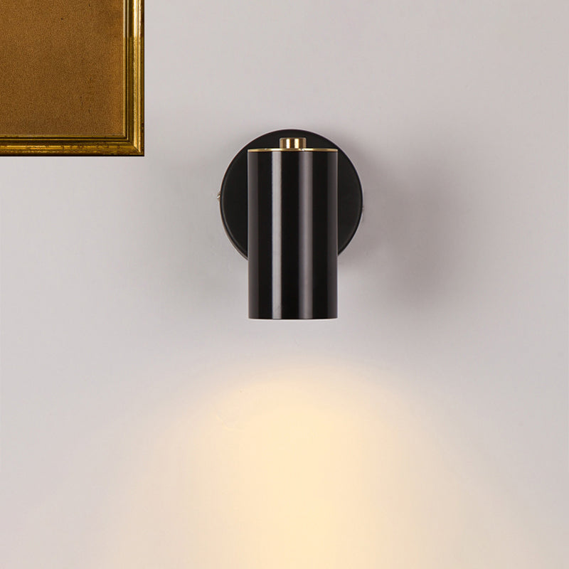 BowLift | Metallic Tube Wall Light Modern 1-Light Black/Gold Finish LED Wall Light for Nightstand