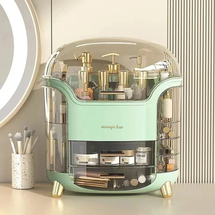 BowLift | Luxury Transparent Makeup Organizer with Sliding Doors and Drawers