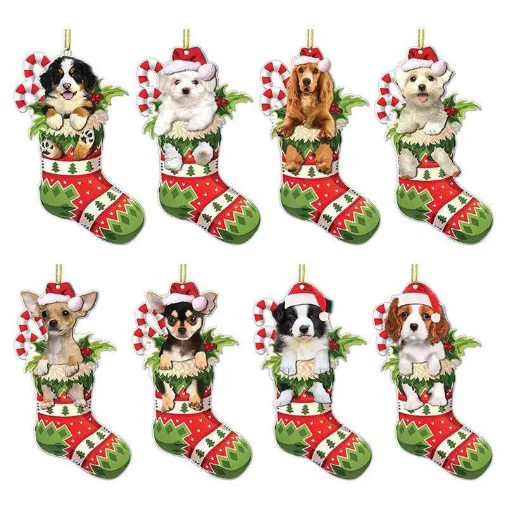 BowLift | Christmas Stockings Christmas Tree Decorative Socks Dog Pendant Creative Cute