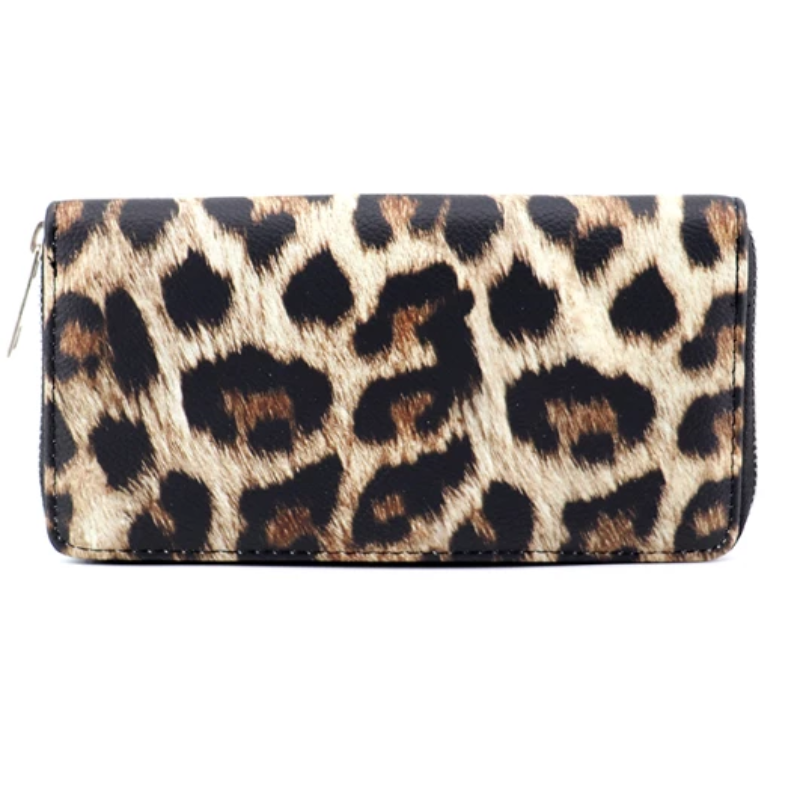 Classic wallet with leopard pattern for women | Bowlift