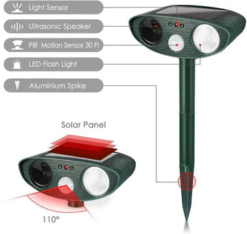 BowLift | Ultrasonic Chipmunk Repeller - Solar Powered - Get Rid of Chipmunks in 48 Hours