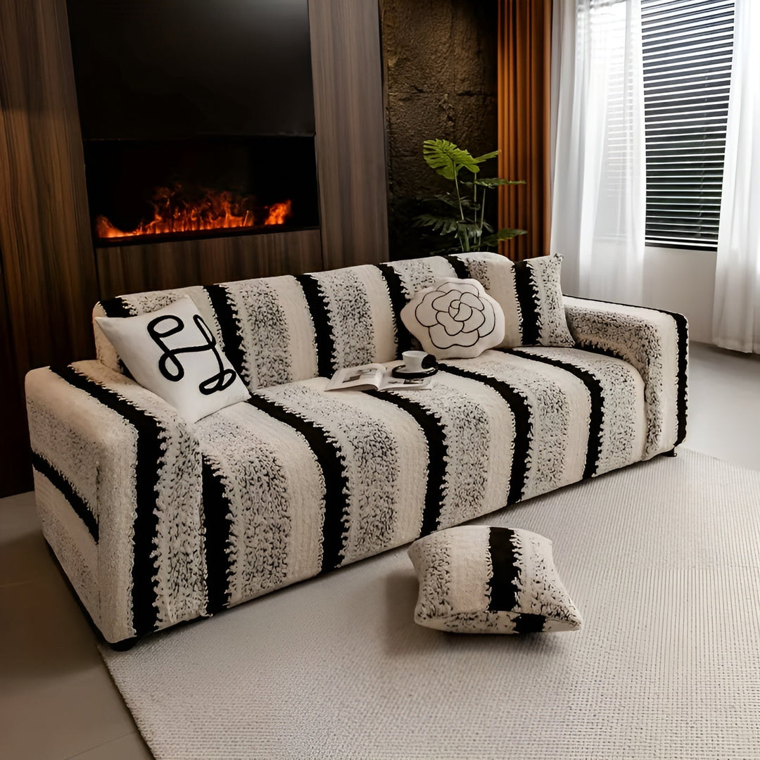 Plush sofa cover (2 pieces) – Soft, warm and decorative | Protects your sofa stylishly | Bowlift