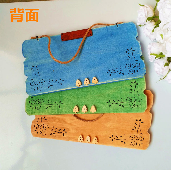 Decorative Wooden Wall Hanger with Floral Elements