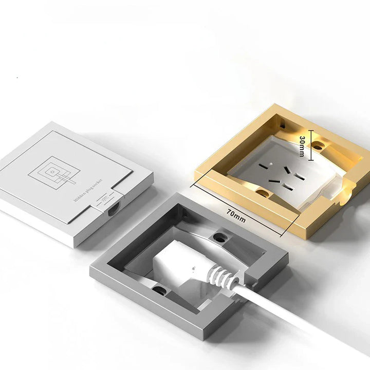 EU Hidden Socket with Five Holes, Integrated Household Wall Socket, Five Hole Panel | Bowlift