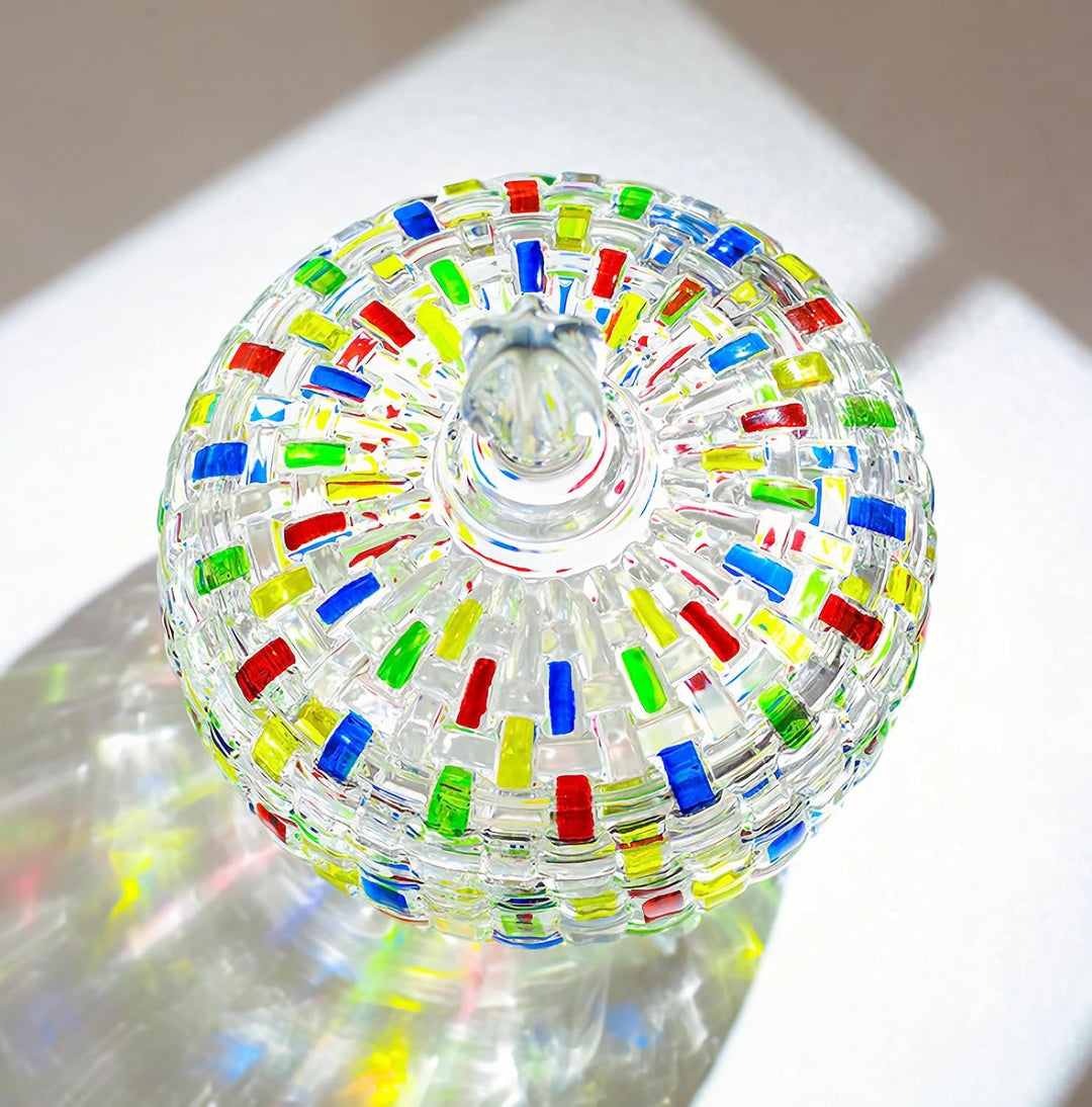 BowLift | LustreCharm Stained Glass Candy Jar with Lid – Colourful Decorative Storage Pot