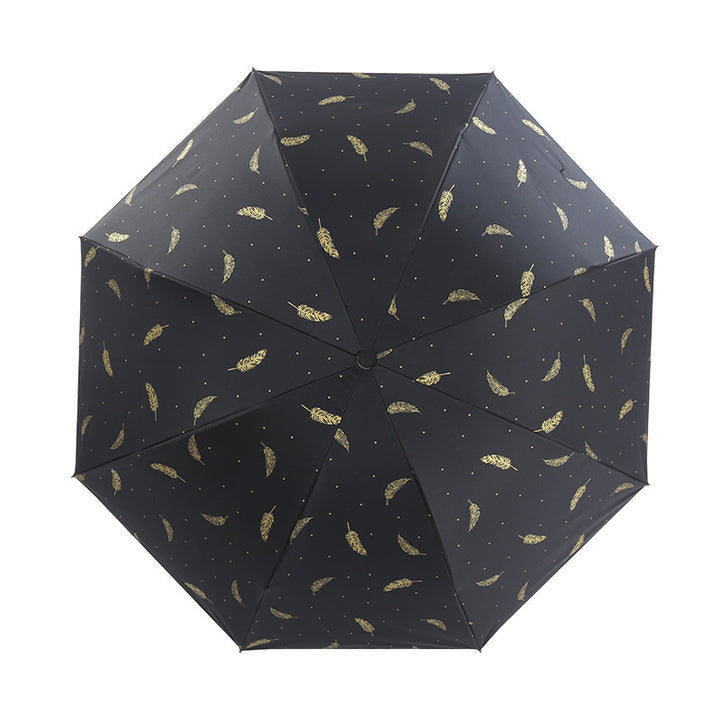 Ladies Automatic Folding Umbrella with Elegant Spring Design Bowlift